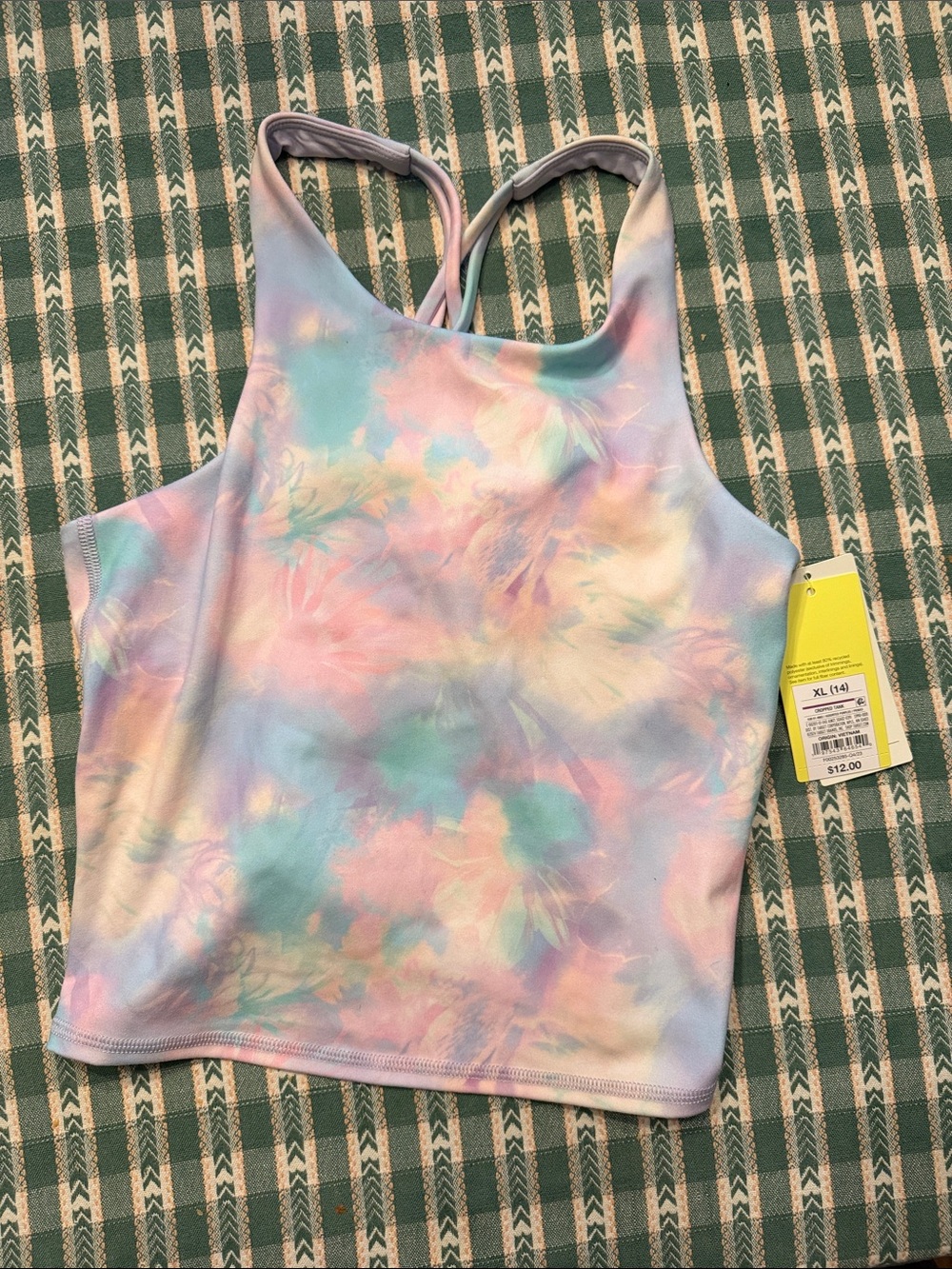 Pastel Tie-Dye Tankini Crop Top - Girls